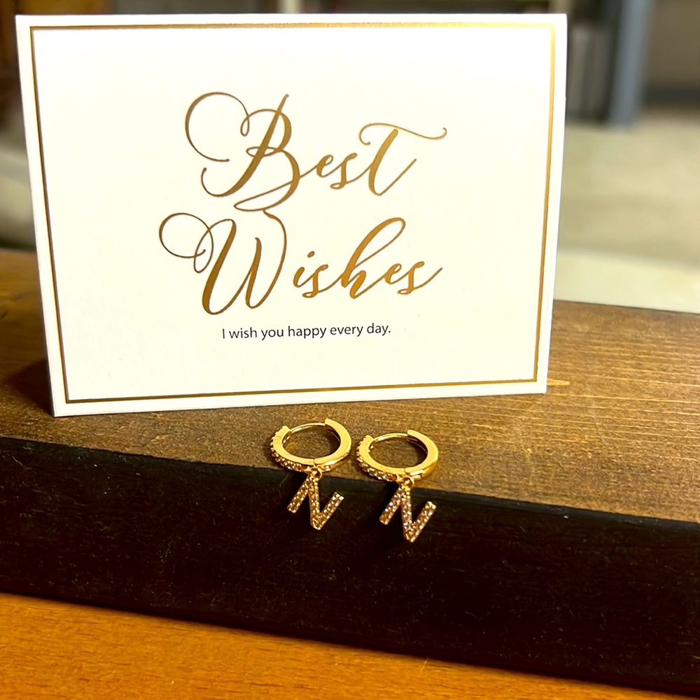 Letter “N” earrings